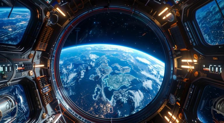 View of Earth from a space station window, from Project Hail Mary Blu-ray Release Date