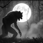 A monstrous werewolf snarling under a full moon in a foggy forest for Robert Eggers Werwulf release date article